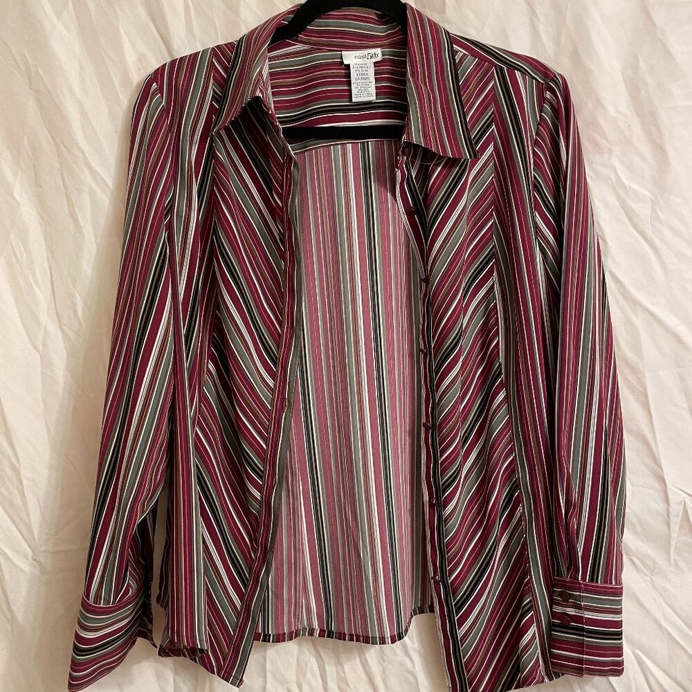 East 5th Women's - Striped - Red - Button Up - X-Large/Petite